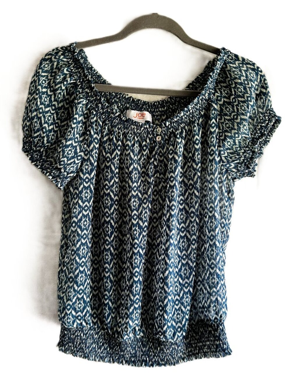 Joe Fresh peasant style blouse top Size L